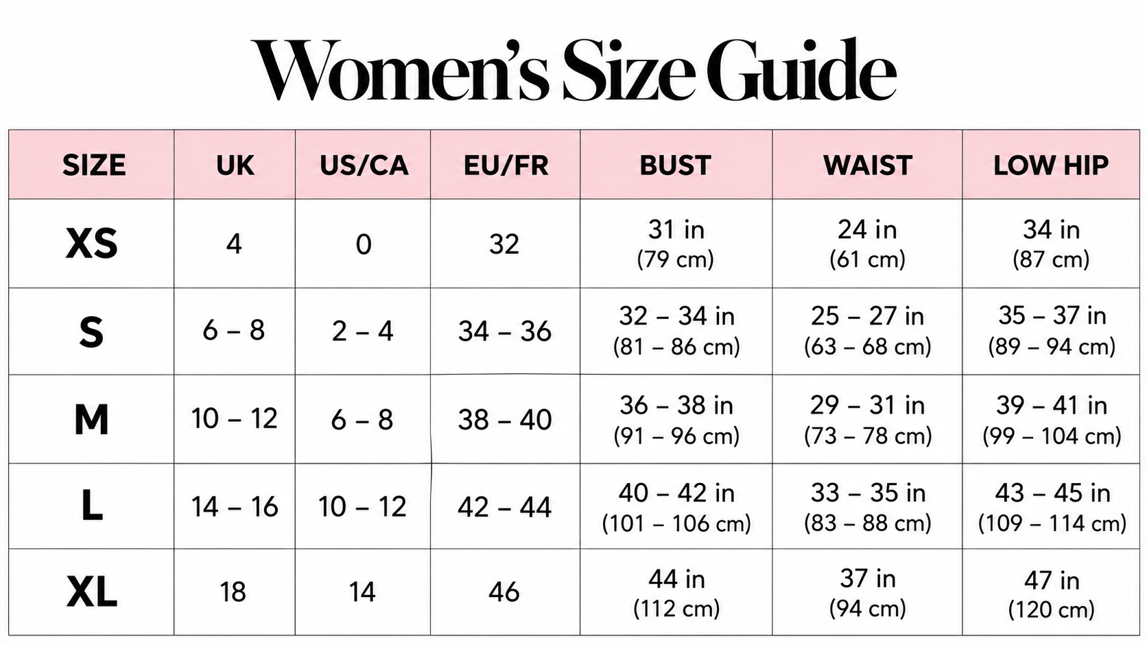 Cleo Aurena Size Guide