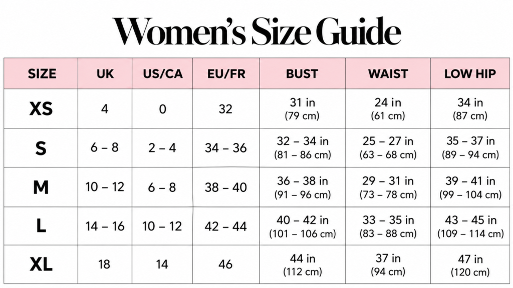 aurena size guide